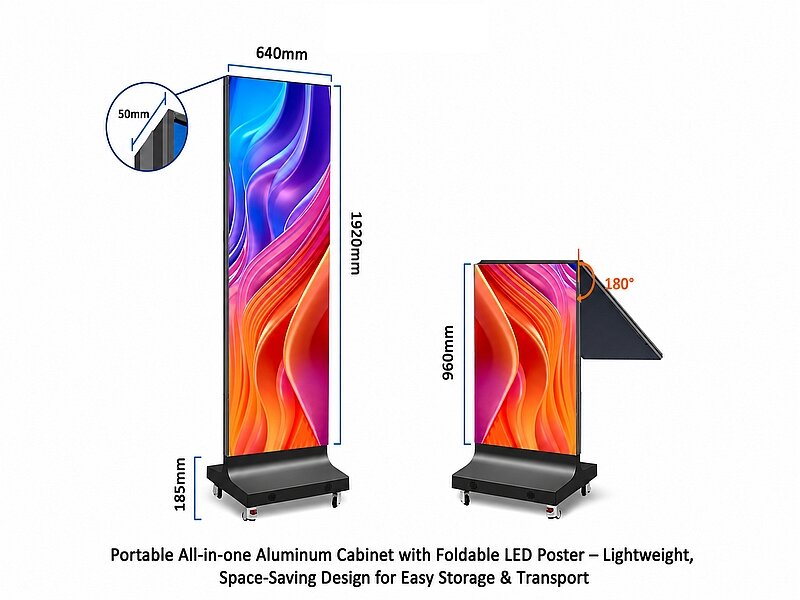 Sparsam klappbares LED Poster